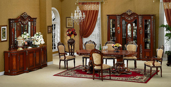 Hand Carved Long Modern European Style Dining Table 6 Seat SGS