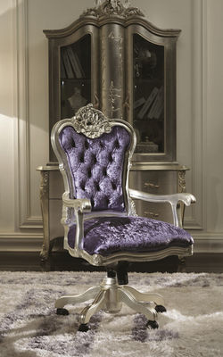 โต๊ะทำงานโฮมออฟฟิศเคลือบเงา Royal Classic โต๊ะทำงานและเก้าอี้ไม้สีขาวสุดหรู Lu