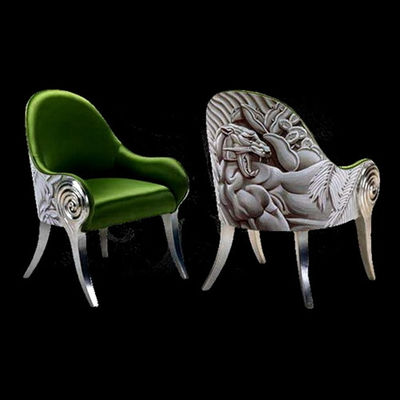 Hall Commercial Antique Hotel เฟอร์นิเจอร์แกะสลักอิตาลี Baroque Chair 73*70*108cm