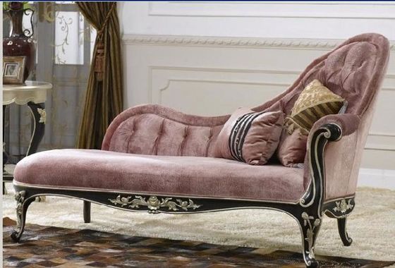 Bean Paste French Wedding Swan Chaise Lounge Wooden Carved