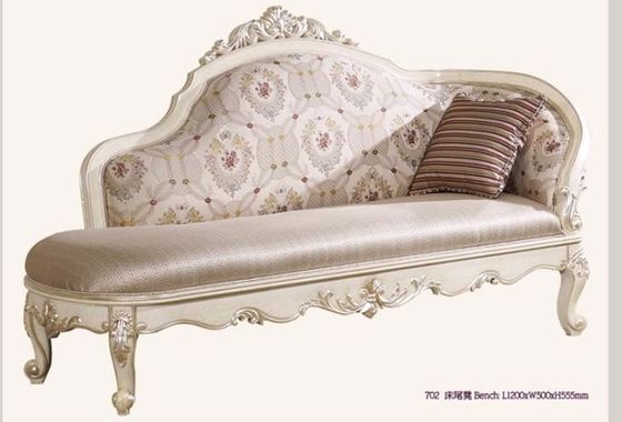 Bean Paste French Wedding Swan Chaise Lounge Wooden Carved