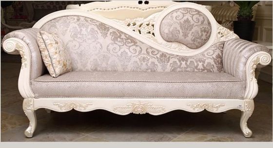Bean Paste French Wedding Swan Chaise Lounge Wooden Carved
