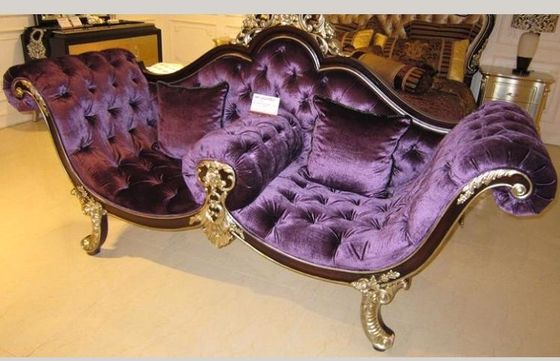 Bean Paste French Wedding Swan Chaise Lounge Wooden Carved