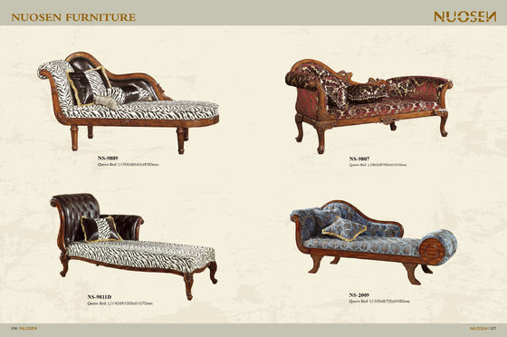 Cafe European Luxury Modern Leather Tufted Chaise Lounge เก้าอี้โซฟา