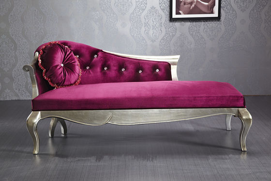 สไตล์อิตาลีหรูหรา Chaise Lounge ไม้เนื้อแข็งแกะสลัก Chaise 1865*820*840mm