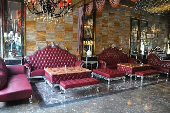 มุมสำนักงานห้องนั่งเล่นโซฟารูปตัว L Sectional KTV Hotel โซฟาสไตล์ฝรั่งเศส