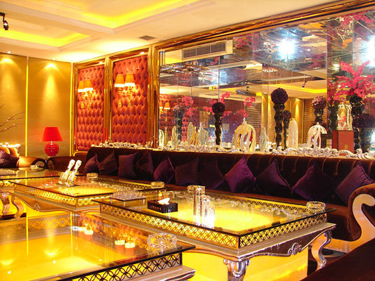 ISO Commercial U Shape Booth เชื่อมต่อรอบ Nightclub Luxury Bench Sofa