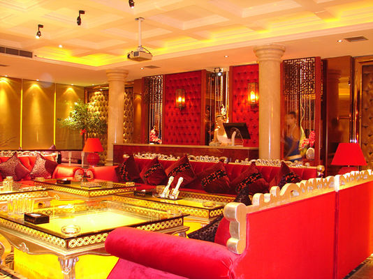 ISO Commercial U Shape Booth เชื่อมต่อรอบ Nightclub Luxury Bench Sofa